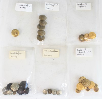 Lot 368 - A collection of military buttons, various...