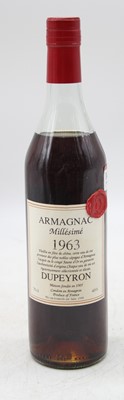 Lot 1448 - Dupeyron Millesime Armagnac, 1963, one bottle