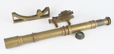 Lot 628 - A WW I brass sighting scope, marked Tel...