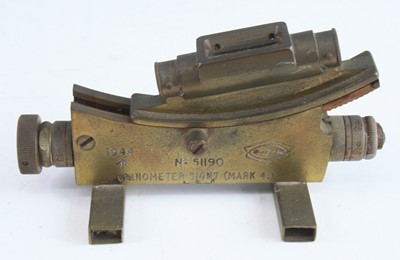 Lot 628 - A WW I brass sighting scope, marked Tel...