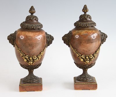 Lot 2246 - A pair of mid-19th century Jasper and gilt...