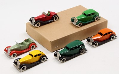 Lot 1161 - Reproduction trade box of Dinky Toy Saloons,...