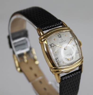 Lot 2218 - A gold plated Omega manual wind wristwatch,...