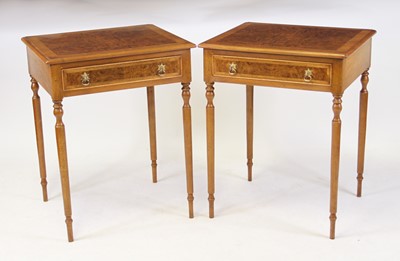 Lot 2429 - A pair of walnut and figured walnut side...