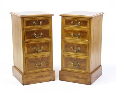 Lot 2426 - A pair of walnut and figured walnut four...