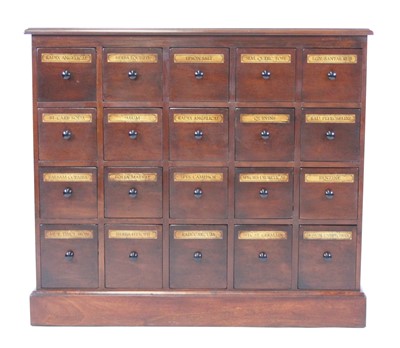 Lot 2418 - A mahogany chemist's chest, arranged as five...