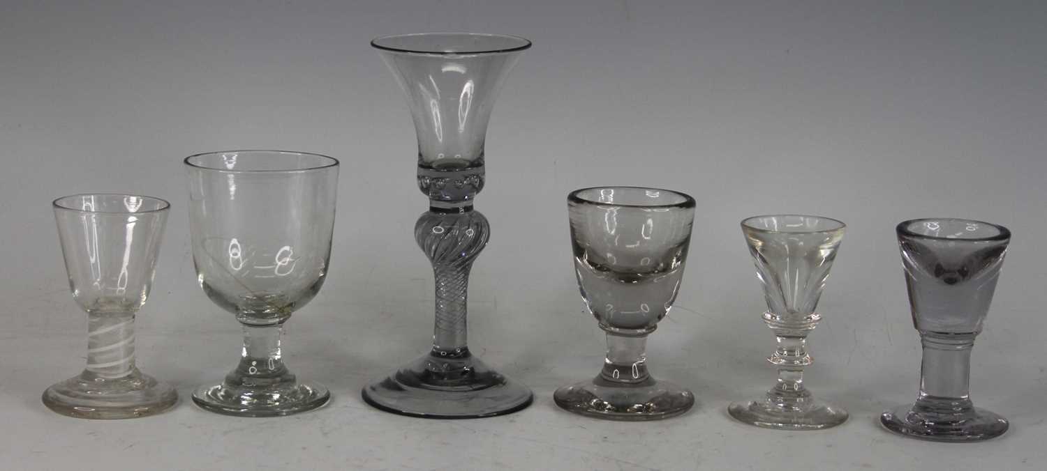 Lot 2072 - A wine glass, circa 1750, the bell shaped bowl...