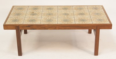 Lot 305 - A 1960s Danish rosewood and tile top inset...