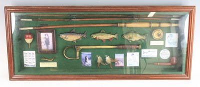 Lot 843 - A reproduction display of fishing items to...