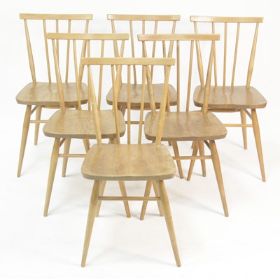 Lot 314 - A set of six 1960s Ercol blond elm Model 391...