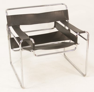 Lot 331 - After Marcel Breuer - a Wassily chair, tubular...