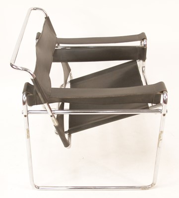 Lot 331 - After Marcel Breuer - a Wassily chair, tubular...