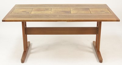 Lot 283 - A 1970s Danish teak and tile top inset dining...