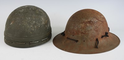 Lot 755 - A WW II British Dispatch Rider's helmet, of...