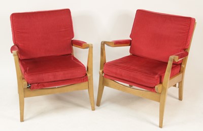 Lot 273 - A pair of 1960s beech framed open...