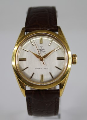 Lot 2207 - A gent's Tudor Oyster Royal gold plated manual...