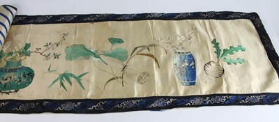 Lot 2281 - A Japanese silkwork wall hanging, late 19th...