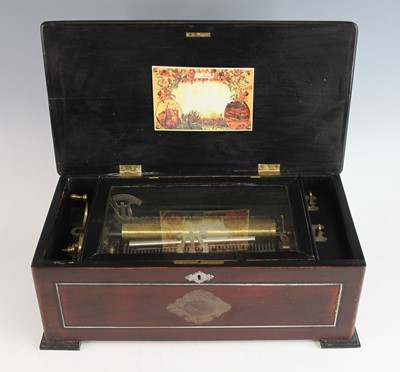 Lot 2229 - A Swiss faux rosewood cased music box, circa...