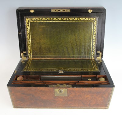 Lot 2234 - A Victorian burr walnut and brass bound...