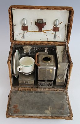 Lot 3064 - An early 20th century motorists wicker tea...