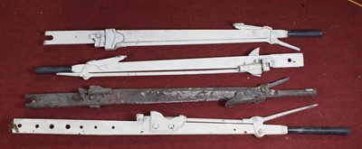 Lot 151 - 4 various cast iron signal levers