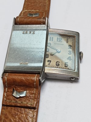 Lot 2209 - A gent's 1930s steel cased Reverso wristwatch,...