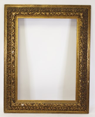 Lot 2400 - A circa 1900 giltwood and gesso picture frame,...