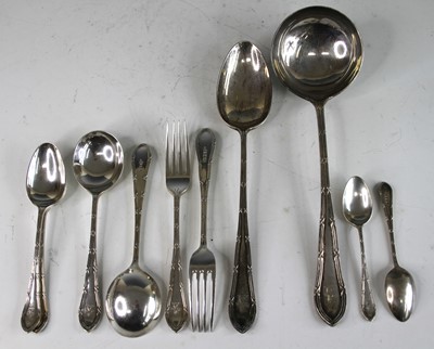 Lot 2134 - A Walker & Hall silver part cutlery...