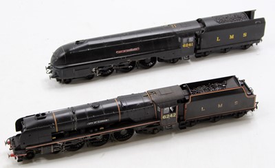 Lot 624 - Two Hornby 4-6-2, 00-gauge locos LMS black:...