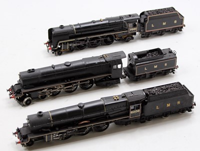 Lot 625 - Three Hornby 4-6-2, 00-gauge locos black: LMS...