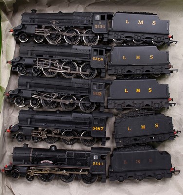 Lot 626 - Five 00-gauge locos & tenders, 2-6-0 all LMS...