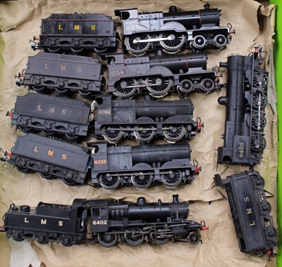 Lot 627 - Six 00-gauge LMS locos & tenders, unlined...