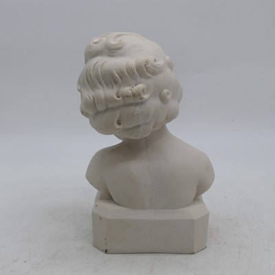 Lot 23 - A head & shoulders bust of a young boy, height...