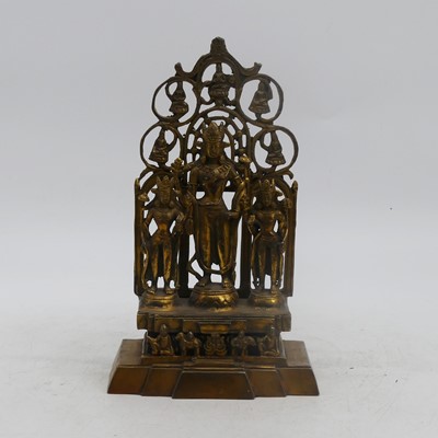 Lot 27 - An Indian style gilt metal figure group of...