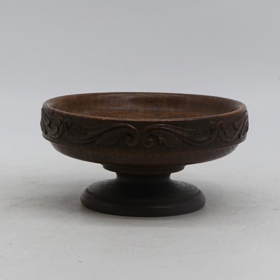 Lot 51 - A carved oak dish, relief decorated with...