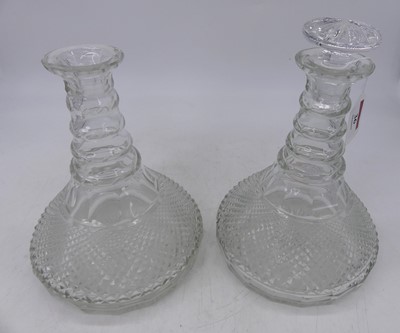 Lot 36 - A pair of Regency cut glass decanters, each...