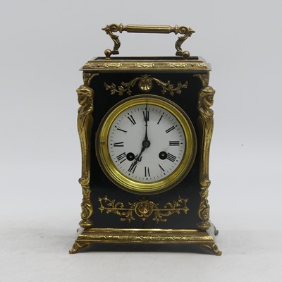 Lot 48 - A 19th century French mantel clock, the enamel...