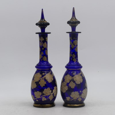 Lot 52 - A pair of 19th century Bohemian style blue...