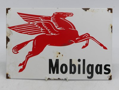 Lot 57 - An enamel advertising sign for 'MobilGas',...