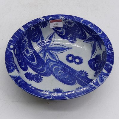 Lot 66 - A Japanese blue & white bowl, decorated with...