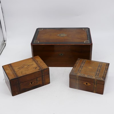 Lot 71 - A Victorian walnut and ebonised box, width...