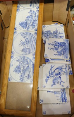 Lot 81 - A collection of Delft blue & white wall tiles