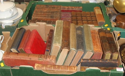 Lot 775 - Two boxes of mainly leather bindings, to...