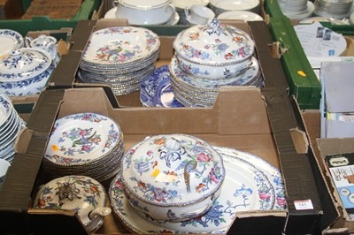 Lot 743 - Two boxes of Woods ware ironstone dinner wares;...