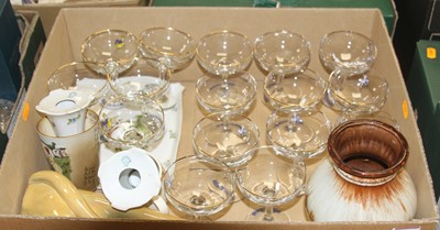 Lot 754 - A box of ceramics and glassware to include a...