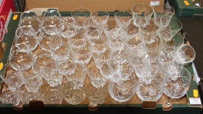 Lot 755 - A box of cut glass drinking glasses to include...