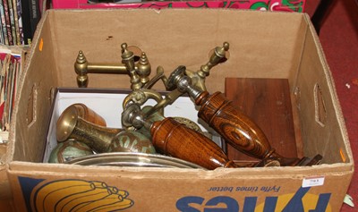 Lot 793 - A box of metalware and other items to include...