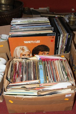 Lot 794 - Two boxes of vintage vinyl 12" records and 7"...