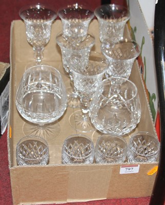 Lot 797 - A box of cut glass drinking glasses, to...