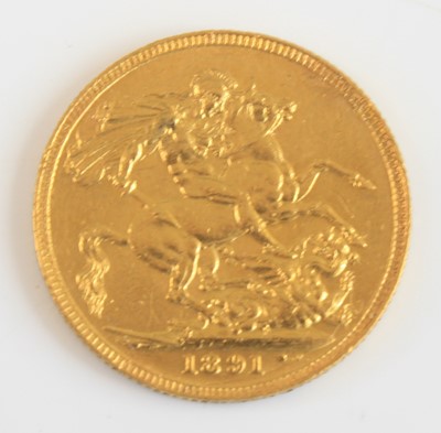 Lot 2188 - Great Britain, 1891 gold full sovereign,...